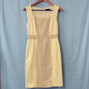 White House Black Market White & Tan Dress